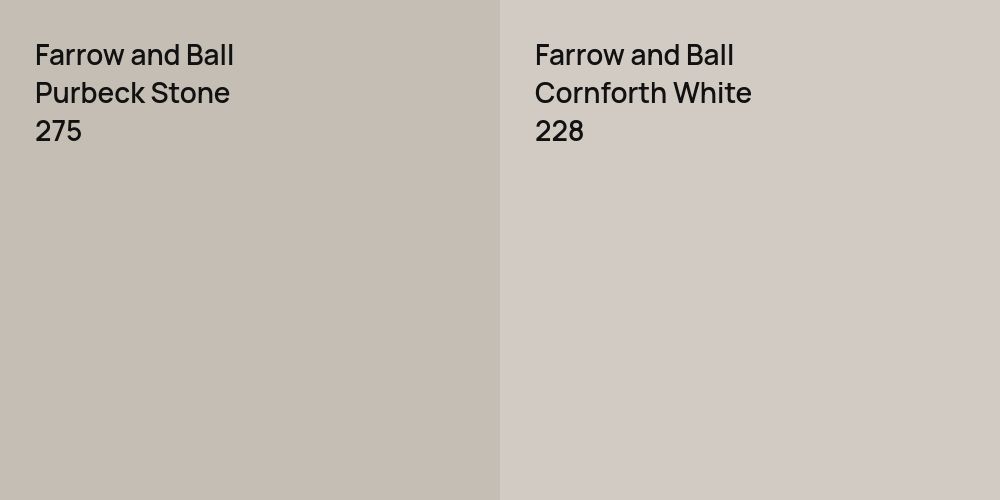 Farrow and Ball Purbeck Stone vs. Farrow and Ball Cornforth White