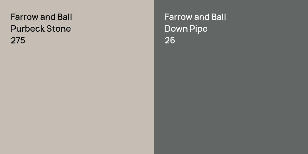 Farrow and Ball Purbeck Stone vs. Farrow and Ball Down Pipe