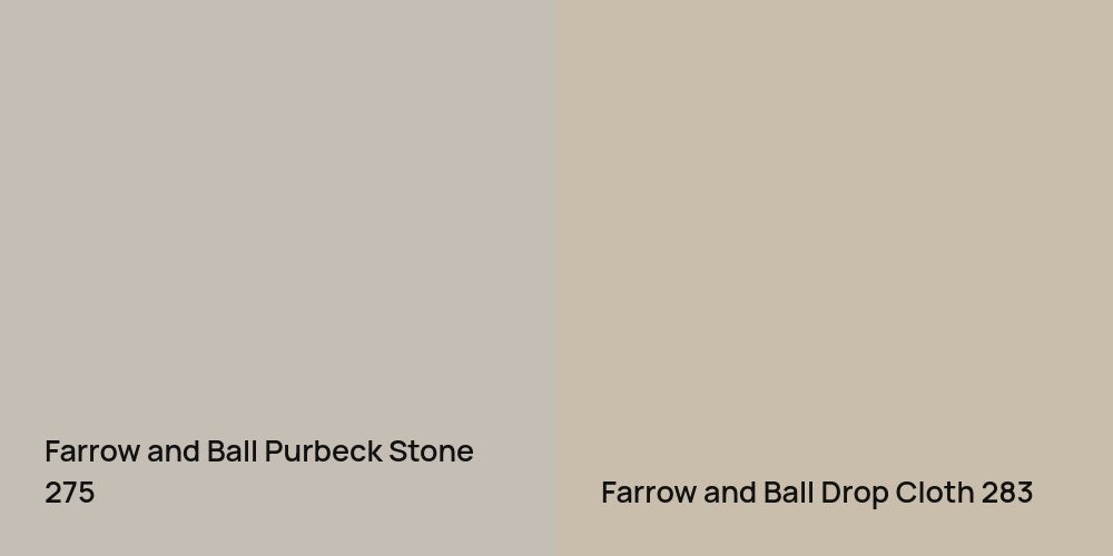 Farrow and Ball Purbeck Stone vs. Farrow and Ball Drop Cloth