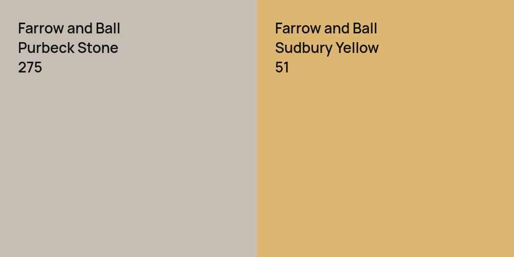 Farrow and Ball Purbeck Stone vs. Farrow and Ball Sudbury Yellow