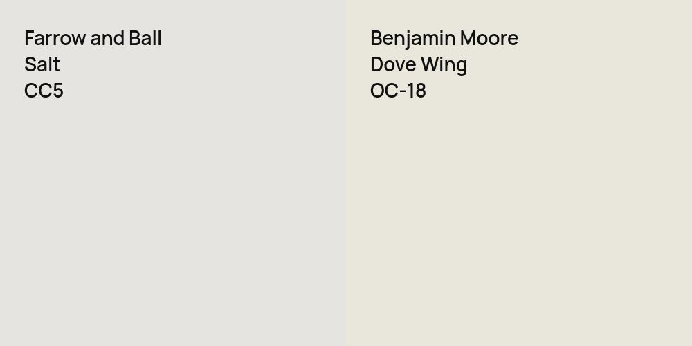 Farrow and Ball Salt vs. Benjamin Moore Dove Wing