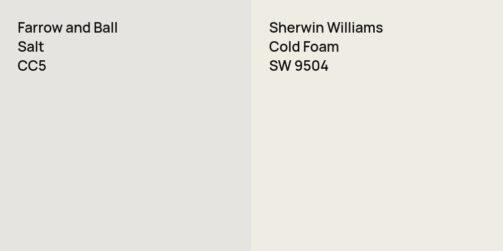 Farrow and Ball Salt vs. Sherwin Williams Cold Foam