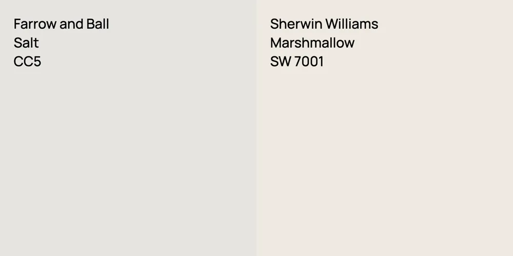 Farrow and Ball Salt vs. Sherwin Williams Marshmallow