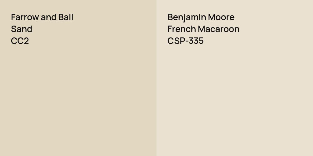 Farrow and Ball Sand vs. Benjamin Moore French Macaroon