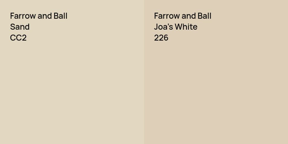 Farrow and Ball Sand vs. Farrow and Ball Joa's White