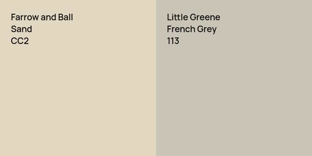 Farrow and Ball Sand vs. Little Greene French Grey