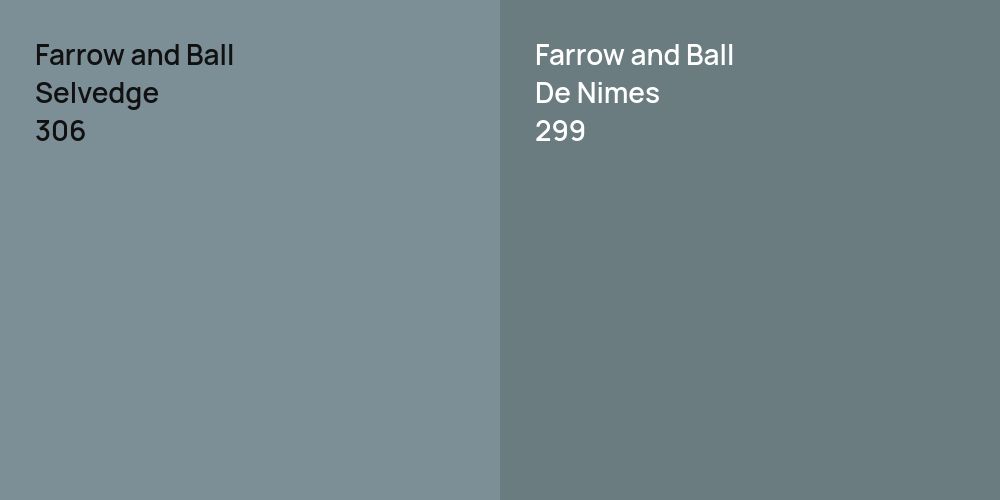 Farrow and Ball Selvedge vs. Farrow and Ball De Nimes