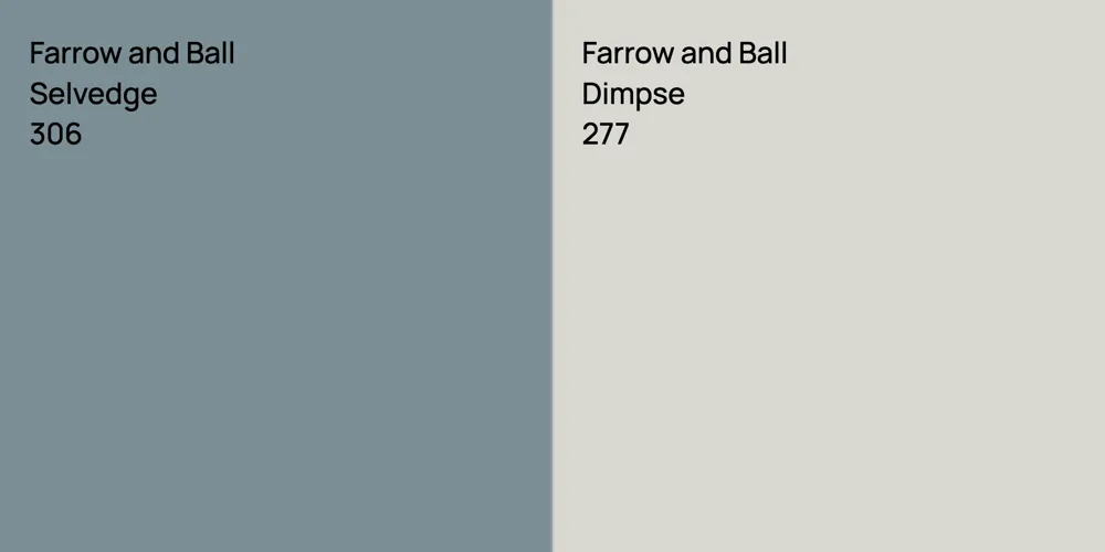 Farrow and Ball Selvedge vs. Farrow and Ball Dimpse