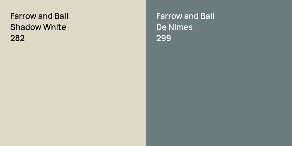 Farrow and Ball Shadow White vs. Farrow and Ball De Nimes