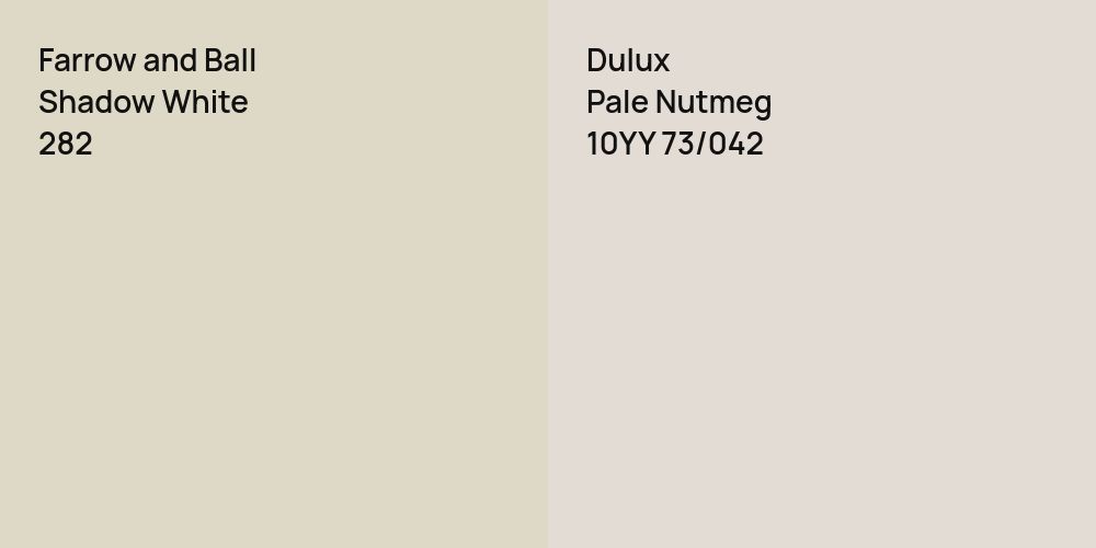 Farrow and Ball Shadow White vs. Dulux Pale Nutmeg