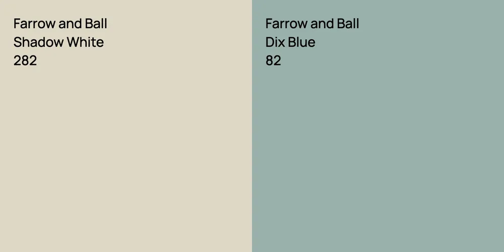 Farrow and Ball Shadow White vs. Farrow and Ball Dix Blue