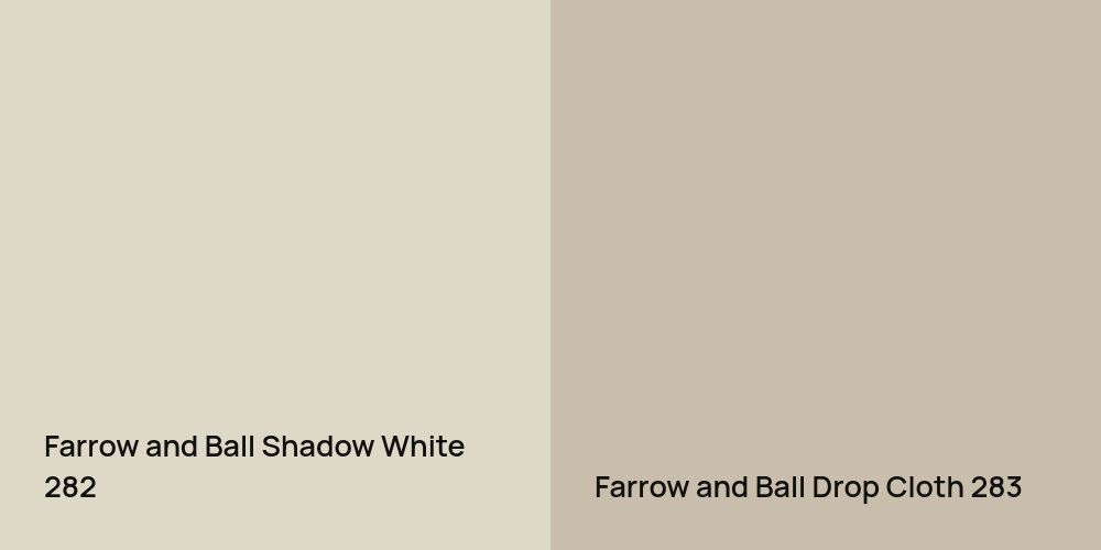 Farrow and Ball Shadow White vs. Farrow and Ball Drop Cloth