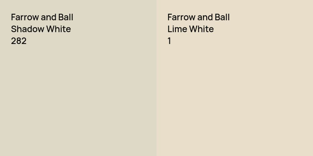 Farrow and Ball Shadow White vs. Farrow and Ball Lime White