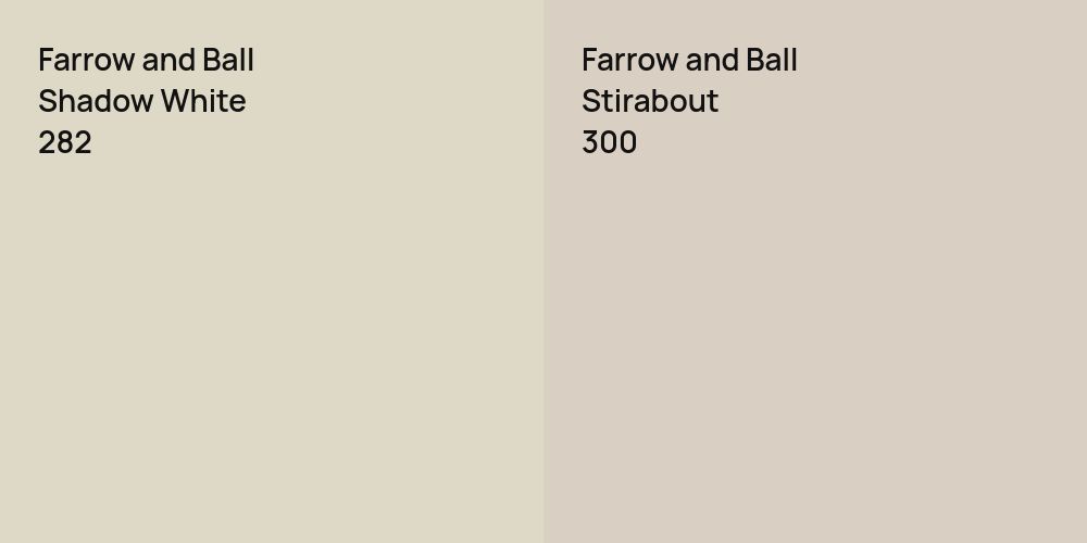 Farrow and Ball Shadow White vs. Farrow and Ball Stirabout