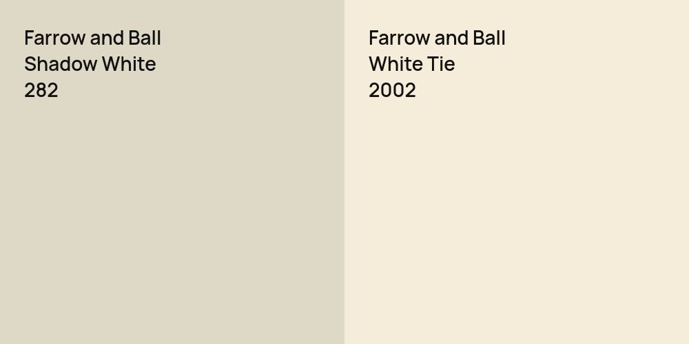 Farrow and Ball Shadow White vs. Farrow and Ball White Tie