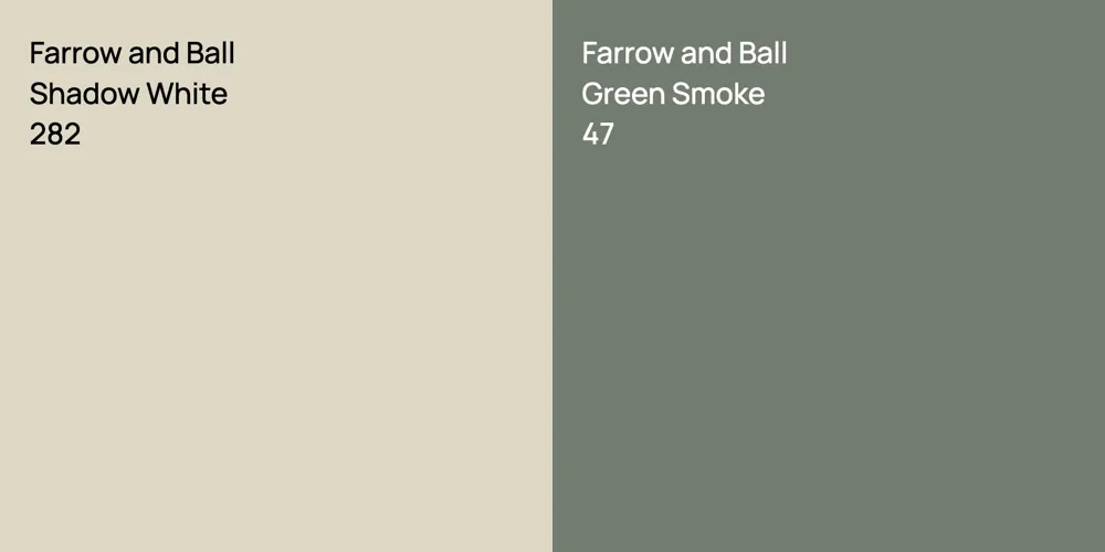 Farrow and Ball Shadow White vs. Farrow and Ball Green Smoke