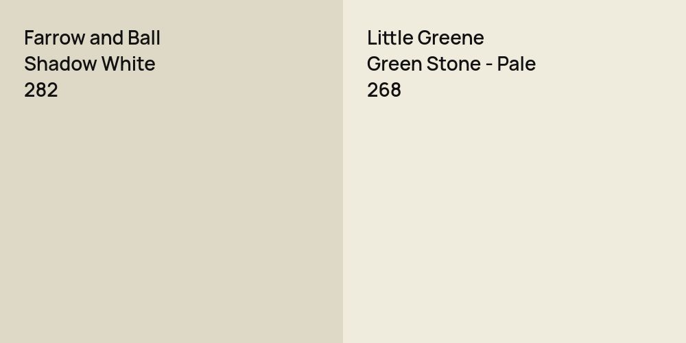 Farrow and Ball Shadow White vs. Little Greene Green Stone - Pale