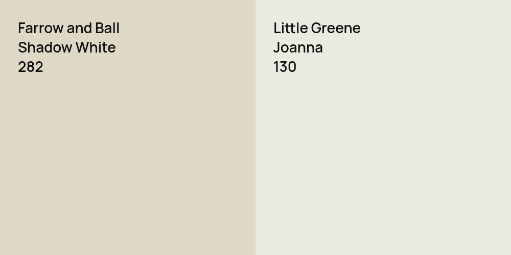 Farrow and Ball Shadow White vs. Little Greene Joanna