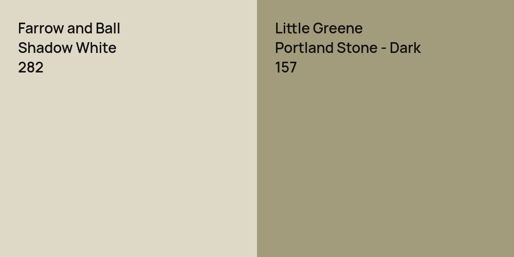 Farrow and Ball Shadow White vs. Little Greene Portland Stone - Dark