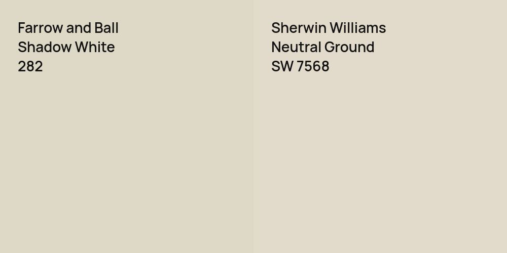 Farrow and Ball Shadow White vs. Sherwin Williams Neutral Ground