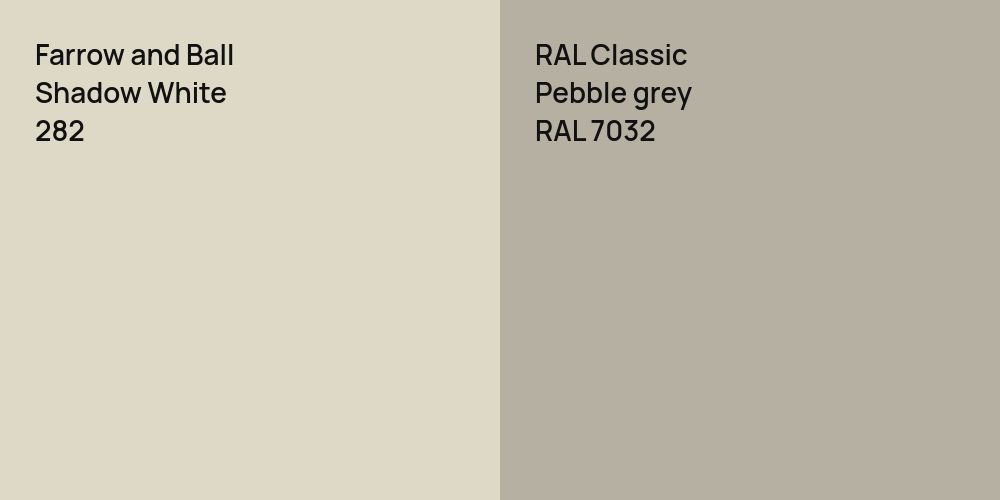 Farrow and Ball Shadow White vs. RAL Classic  Pebble grey