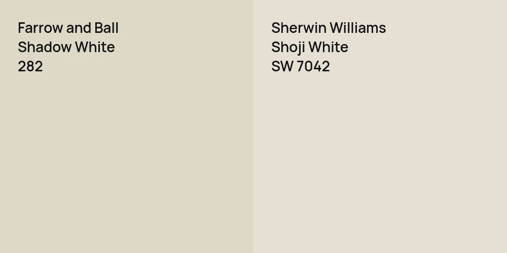 Farrow and Ball Shadow White vs. Sherwin Williams Shoji White