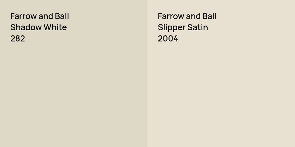 Farrow and Ball Shadow White vs. Farrow and Ball Slipper Satin