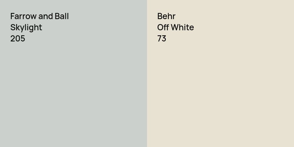 Farrow and Ball Skylight vs. Behr Off White