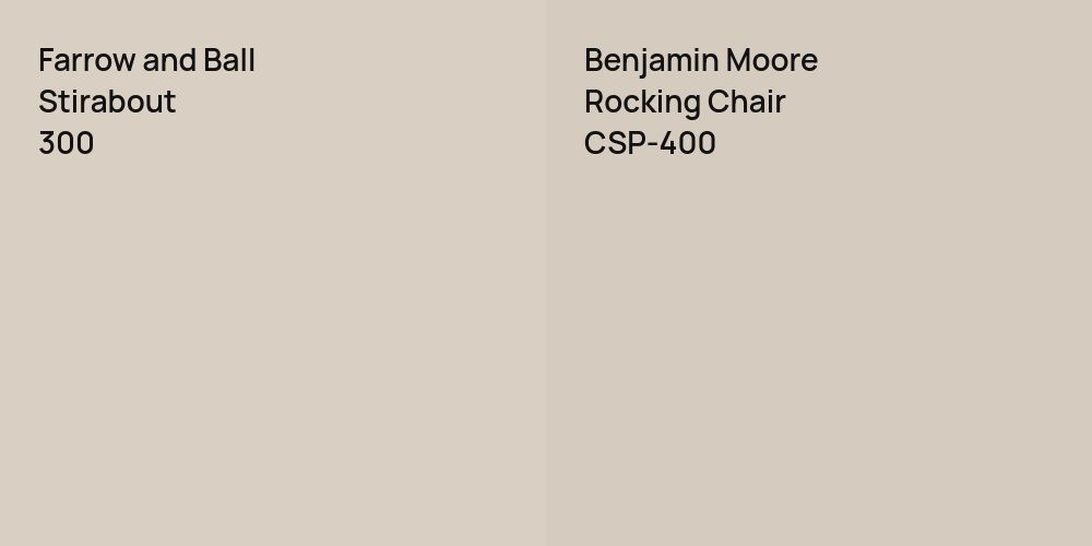 Farrow and Ball Stirabout vs. Benjamin Moore Rocking Chair