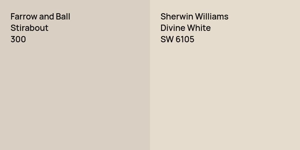 Farrow and Ball Stirabout vs. Sherwin Williams Divine White