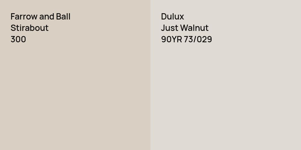 Farrow and Ball Stirabout vs. Dulux Just Walnut