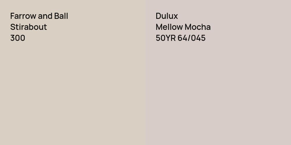 Farrow and Ball Stirabout vs. Dulux Mellow Mocha