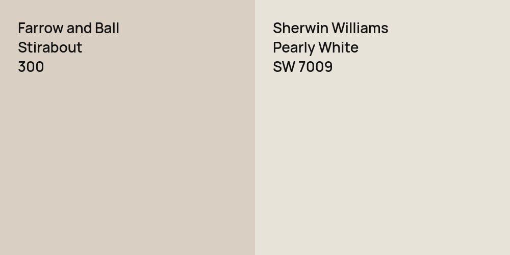 Farrow and Ball Stirabout vs. Sherwin Williams Pearly White