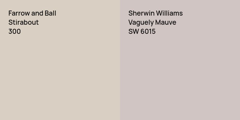 Farrow and Ball Stirabout vs. Sherwin Williams Vaguely Mauve