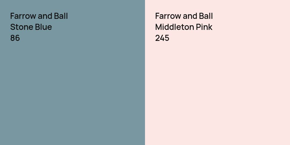 Farrow and Ball Stone Blue vs. Farrow and Ball Middleton Pink