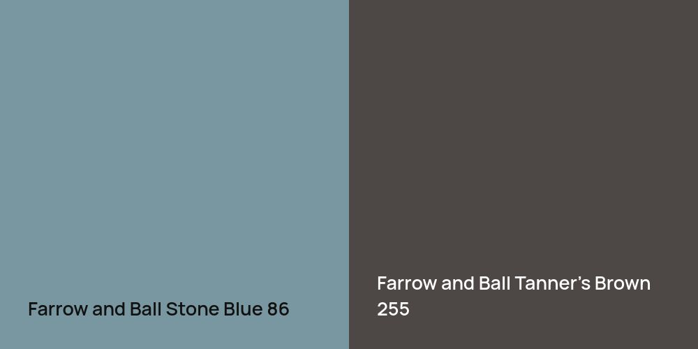 Farrow and Ball Stone Blue vs. Farrow and Ball Tanner's Brown