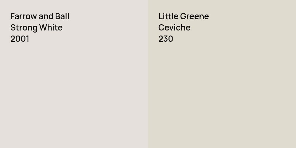 Farrow and Ball Strong White vs. Little Greene Ceviche