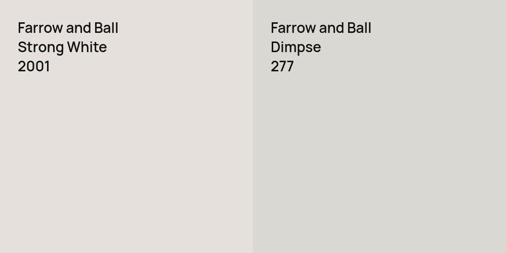 Farrow and Ball Strong White vs. Farrow and Ball Dimpse