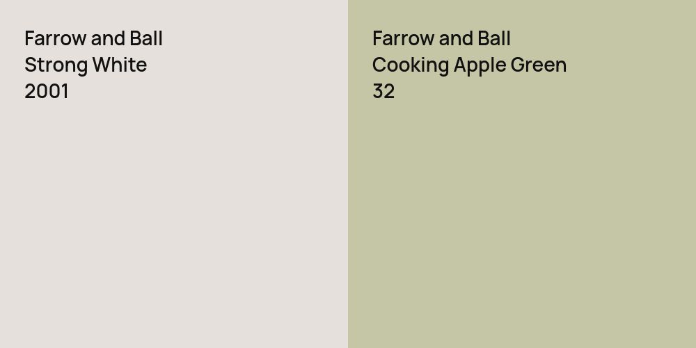 Farrow and Ball Strong White vs. Farrow and Ball Cooking Apple Green