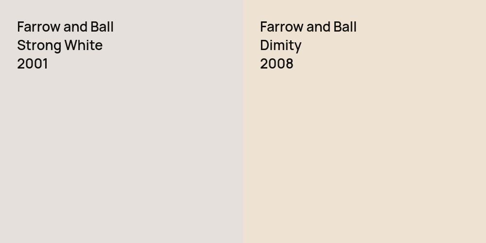 Farrow and Ball Strong White vs. Farrow and Ball Dimity