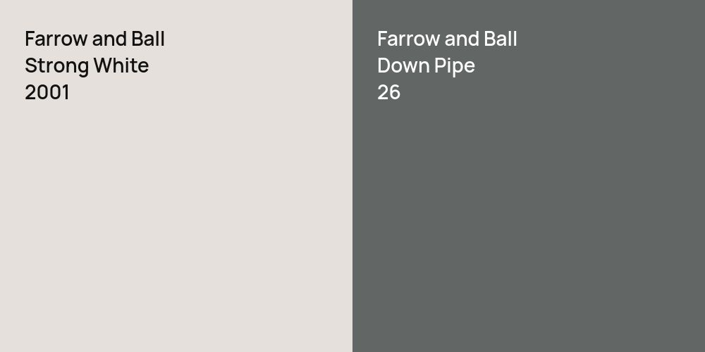 Farrow and Ball Strong White vs. Farrow and Ball Down Pipe