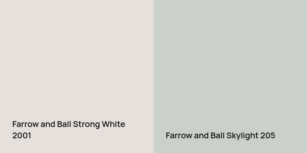 Farrow and Ball Strong White vs. Farrow and Ball Skylight