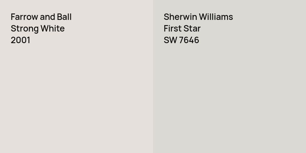 Farrow and Ball Strong White vs. Sherwin Williams First Star