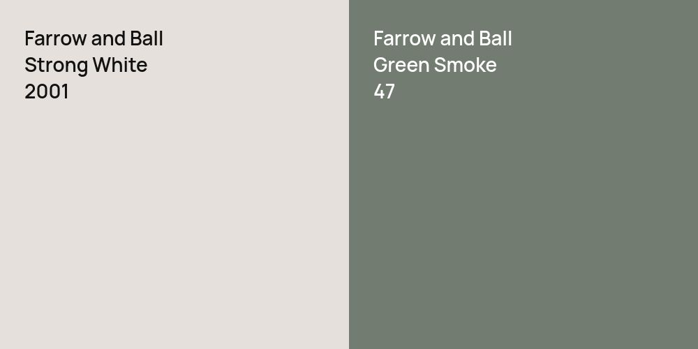 Farrow and Ball Strong White vs. Farrow and Ball Green Smoke