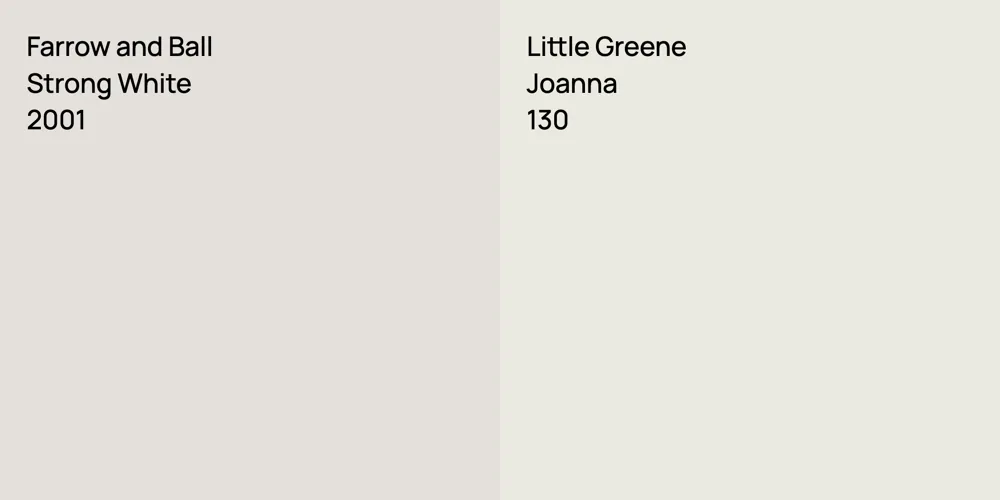 Farrow and Ball Strong White vs. Little Greene Joanna