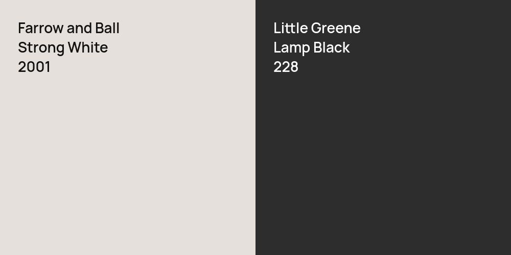 Farrow and Ball Strong White vs. Little Greene Lamp Black