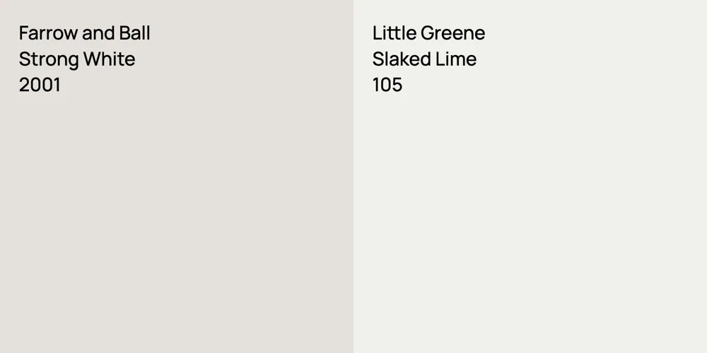 Farrow and Ball Strong White vs. Little Greene Slaked Lime