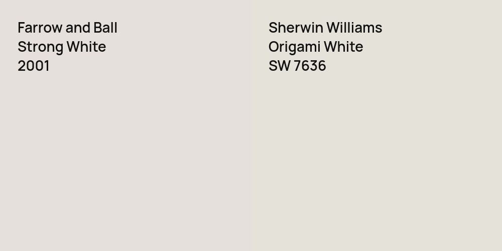 Farrow and Ball Strong White vs. Sherwin Williams Origami White