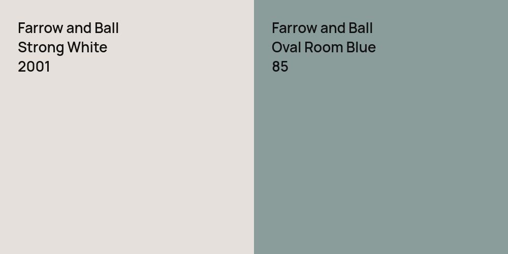 Farrow and Ball Strong White vs. Farrow and Ball Oval Room Blue