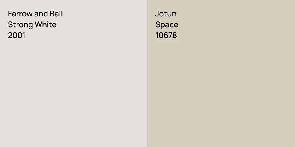 Farrow and Ball Strong White vs. Jotun Space